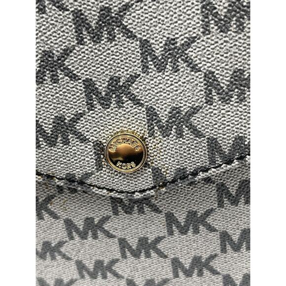 Authenticated Michael kors Gray Black Signature Logo Leather Trim Tech Tote Bag - Picture 13 of 16